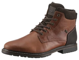 Winterstiefelette Gr. 43, braun (cognac, dunkelbraun) Herren Schuhe Schnrstiefel, Business Schuh mit wasserabweisender TEX-Membran