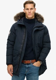 Parka EVEREST FAUX FUR PARKA JACKET , Herren, Gr. XXL, blau (eclipse navy), Web, Obermaterial: 100% Polyester, unifarben, modisch, loose fit, Langarm, Jacken