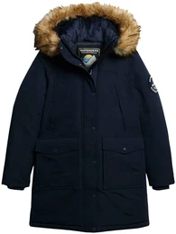 Steppjacke EVEREST FAUX FUR PARKA JACKET , Damen, Gr. L, blau (nordic chrome navy), Web, Obermaterial: 100% Polyester, unifarben, casual, relaxed fit, Langarm, Jacken