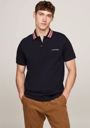 Poloshirt GIFTING POLO RWB COLLAR REG POLO , Herren, Gr. XL, blau (desert sky), Piquu00e9, Obermaterial: 96% Baumwolle, 4% Elasthan, casual, Kurzarm, Shirts, Streifen an Kragen und Bndchen