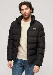 Steppjacke SPORTS PUFFER JACKET , Herren, Gr. XXL, schwarz, Web, Obermaterial: 100% Polyester, unifarben, modisch, relaxed fit, Langarm, Jacken