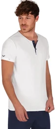 T-Shirt T-Shirt Knopfleiste aus Biobaumwolle , Herren, Gr. XXL, wei (wei, c2c), 100% Baumwolle (Bio-Baumwolle kbA), Basic, Kurzarm, Shirts