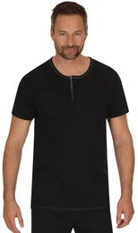 T-Shirt T-Shirt Knopfleiste aus Biobaumwolle , Herren, Gr. L, schwarz (schwarz, c2c), 100% Baumwolle (Bio-Baumwolle kbA), Basic, Kurzarm, Shirts