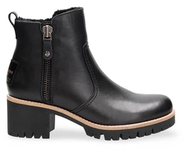 Winterstiefelette Gr. 40, schwarz Damen Schuhe Boots, Profilsohle, Warmfutter, Reiverschlsse, mit Anziehlasche
