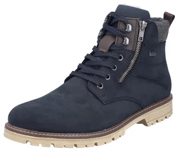 Winterstiefelette , Herren, Gr. 40, bunt (dunkelblau, braun), Leder, Lederimitat, Textil, casual, Schuhe, Winterboots, Outdoorboots, -Tex, mit gepolstertem Schaftrand