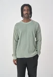 Cleptomanicx Strickpullover Boxy Crewneck Thermal grn/dunkelgrn