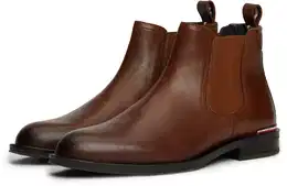 Chelseaboots CORE RWB LTH CHELSEA Gr. 46, braun (cognac) Herren Schuhe Blockabsatz, Stiefelette, Businessschuh mit Streifen an der Ferse