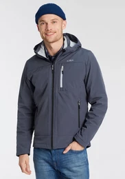 Softshelljacke MAN JACKET ZIP HOOD , Herren, Gr. 58, titanio, allu, Softshell, Obermaterial: 96% Polyester, 4% Elasthan. Futter: 100% Polyester, sportlich, hoch geschlossener Ausschnitt, Langarm, Jacken