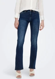 Bootcut-Jeans ONLBLUSH MID FLARED DNM TAI021 Gr. XL (42), Lnge 30, blau (dark blue denim) Damen Jeans 5-Pocket-Jeans
