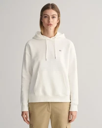 Hoodie SHIELD HOODIE Gr. S, wei (eggshell) Damen Sweatshirts Grafische -Stickerei auf der Brust
