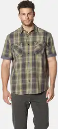 Kurzarmhemd Kurzarmhemd DARTILO , Herren, Gr. XL, weit, gelb (gelb kariert), Obermaterial: 100% Baumwolle CO., regular fit, Kurzarm, Hemden