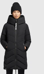 Steppmantel DARKA Gr. XXL (44), schwarz (black) Damen Mntel mit extra breiter Krempe und einem innenliegenden Stehkragen