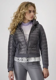 Steppjacke Gr. 44, grau (anthrazit) Damen Jacken mit Kapuze