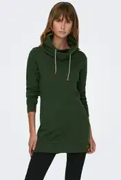 Sweatshirt ONLBETTE L/S LONG HIGH NECK SWT Gr. XS (34), bunt (duffel bag) Damen Sweatshirts