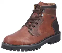 Winterstiefelette , Herren, Gr. 44, braun (cognac), Lederimitat, Textil, klassisch, Schuhe, Schnrboots, Outdoorboots, Winterboots mit riekerTEX-Membran
