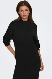 Strickkleid ONLFRIDA LIFE LS HIGHNECK DRESS CC KNT Gr. L (40), N-Gr, schwarz (black) Damen Kleider