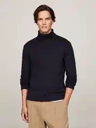 Rollkragenshirt ROLL NECK LS TEE , Herren, Gr. XXL, blau (desert sky), Single Jersey, Obermaterial: 100% Baumwolle, casual, slim fit hftlang, Langarm, Shirts