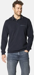 Langarm-Poloshirt Langarm-Poloshirt DOROCASTI , Herren, Gr. M, blau (dunkelblau), Obermaterial: 100% Baumwolle CO., casual, regular fit normal, ohne Ausschnitt, Langarm, Shirts, aus reinem Baumwolljersey