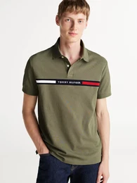 Poloshirt HILFIGER CHEST INSERT REG POLO , Herren, Gr. XXXL, grn (battle grn), Piquu00e9, Obermaterial: 96% Baumwolle, 4% Elasthan, casual, Kurzarm Rippbndchen, Shirts