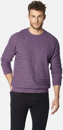 Rundhalspullover Pullover FLOREVARA , Herren, Gr. XXL, lila, Obermaterial: 100% Baumwolle CO., unifarben, casual, normal, Rundhals, Langarm, Pullover, mit Strukturmuster