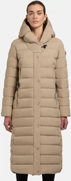 Steppmantel Teiva2 Gr. XS (34), beige (sand) Damen Mntel extralanger Wintermantel mit hohem Kragen