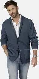 Strickjacke Strickjacke TESSALUNA , Herren, Gr. M, blau (blau melange), Obermaterial: 100% Baumwolle CO., unifarben, casual, normal, Strickjacken