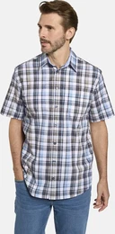 Kurzarmhemd Kurzarmhemd BENLONA , Herren, Gr. XL, blau (dunkelblau kariert), regular fit, Kurzarm, Hemden, mit feinen Kontrastdetails