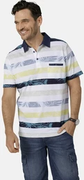 Poloshirt Poloshirt FLOREVIVO , Herren, Gr. 58, wei (wei gestreift), Obermaterial: 100% Baumwolle CO., casual, regular fit normal, ohne Ausschnitt, Kurzarm, Shirts, aus hochwertiger Baumwolle