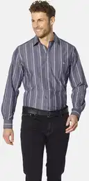 Langarmhemd Hemd VERTILOTZI , Herren, Gr. XXL, weit, lila (lila gestreift), Obermaterial: 100% Baumwolle CO., Langarm, Hemden