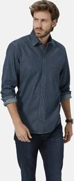 Langarmhemd Hemd STELVANO , Herren, Gr. M, blau, Obermaterial: 100% Baumwolle CO., Langarm, Hemden, im modischen Mini-Design