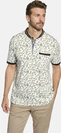 Poloshirt Poloshirt FERIETTA , Herren, Gr. 58, wei (wollwei gemustert), Obermaterial: 100% Baumwolle CO., casual, regular fit normal, ohne Ausschnitt, Kurzarm, Shirts