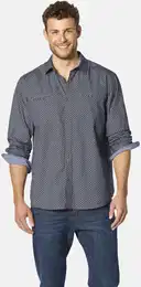 Langarmhemd Hemd LIODETTO , Herren, Gr. XXL, weit, blau (blau gemustert), Obermaterial: 100% Baumwolle CO., Langarm, Hemden