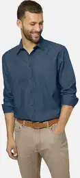 Langarmhemd Hemd STILAVEST , Herren, Gr. M, blau, Obermaterial: 100% Baumwolle CO., Langarm, Hemden, aus leichtem Denim