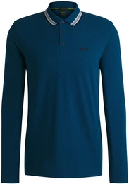 Poloshirt GREEN Plisy , Herren, Gr. XXL, blau (open blau494), Piquu00e9, Obermaterial: 100% Baumwolle, unifarben mit Farbeinsatz, casual, regular fit, Kurzarm, Shirts, mit Polokragen