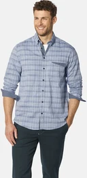 Karohemd Hemd GIMOVERI , Herren, Gr. XL, weit, blau (blau kariert), Obermaterial: 100% Baumwolle CO., Langarm, Hemden