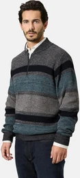 Pullunder Pullover VIERENTO Gr. 60, blau (blau gestreift) Herren Pullover mit weichem Wollanteil