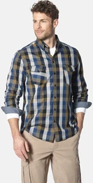 Karohemd Hemd MILAVETTI , Herren, Gr. XXL, weit, blau (blau kariert), Obermaterial: 100% Baumwolle CO., Langarm, Hemden