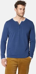 Langarmshirt Langarmshirt LUCABELLI , Herren, Gr. XL, blau (royal blau), Obermaterial: 100% Baumwolle CO., casual, regular fit normal, Serafino, Langarm, Shirts, mit Jacquardmuster
