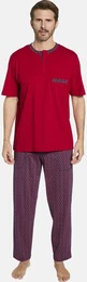 Schlafanzug Doppelpack Schlafanzug VISTANZA , Herren, Gr. XXL, rot (rot blau), Obermaterial: 100% Baumwolle CO., Homewear-Sets