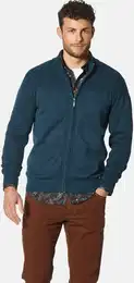 Strickjacke Strickjacke TEROBARRI , Herren, Gr. XXL, blau (petrol), Obermaterial: 100% Baumwolle CO., unifarben, casual, normal, Strickjacken