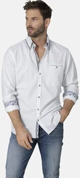 Langarmhemd Hemd FLOREVETTI , Herren, Gr. M, wei, Obermaterial: 100% Baumwolle CO., Langarm, Hemden, mit Button-Down-Kragen