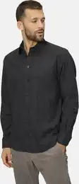 Langarmhemd Hemd MILANVENTO , Herren, Gr. XL, grau (dunkelgrau), Obermaterial: 100% Baumwolle CO., Langarm, Hemden, in Melange-Optik