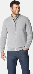 Strickjacke Strickjacke VELENTTO , Herren, Gr. XXL, grau, Obermaterial: 100% Baumwolle CO., unifarben, casual, normal, Strickjacken, im Struktur-Strick