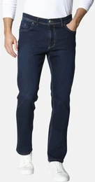 Stretch-Jeans Jeans LORETISTI , Herren, Gr. 27, N-Gr, blau (dunkelblau), Obermaterial: 98% Baumwolle CO. 2% Elasthan EL., casual, regular fit, Jeans, mit Kontrastnhten
