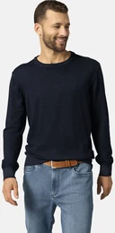 Rundhalspullover Pullover VISTUNO , Herren, Gr. 54, blau (dunkelblau melange), Obermaterial: 100% Wolle WO., unifarben, casual, normal, Rundhals, Langarm, Pullover, aus feinster Merinowolle