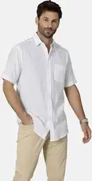 Outdoorhemd Kurzarmhemd FLORENZILLO , Herren, Gr. XXL, wei, regular fit, Kurzarm, Hemden, mit abgerundetem Saum