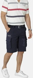 Bermudas Bermuda RAVIANO , Herren, Gr. 56, N-Gr, blau (dunkelblau), Obermaterial: 98% Baumwolle CO. 2% Elasthan EL., regular fit, Hosen, mit praktischen Cargotaschen