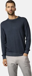 Rundhalspullover Pullover VISTUNO , Herren, Gr. 58, blau (blau melange), Obermaterial: 100% Wolle WO., unifarben, casual, normal, Rundhals, Langarm, Pullover, aus feinster Merinowolle