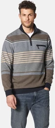 Sweatshirt Sweatshirt STALVIO , Herren, Gr. L, braun (braun gestreift), Obermaterial: 62% Baumwolle CO. 38% Polyester PES., casual, normal, ohne Ausschnitt, Sweatshirts, mit Brusttasche