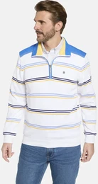 Funktionsshirt Sweatshirt MODAVISTA , Herren, Gr. 52, wei, casual, regular fit normal, ohne Ausschnitt, Langarm, Shirts Sweatshirt, mit farbigen Streifen